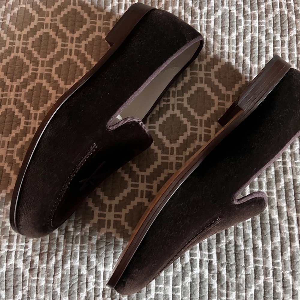 Stubbs & Wootton Men’s  Dark Brown Loafers with brown embroidery size 11 - Picture 7 of 9